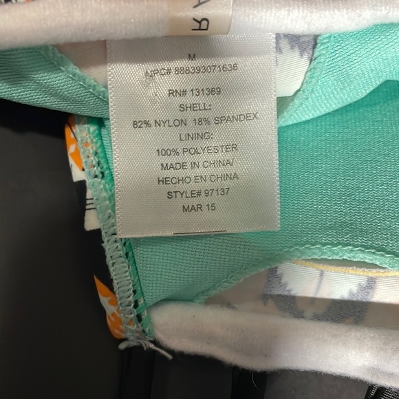 RAMPAGE orange and black design bikini top in women’s size M - Picture 5 of 7